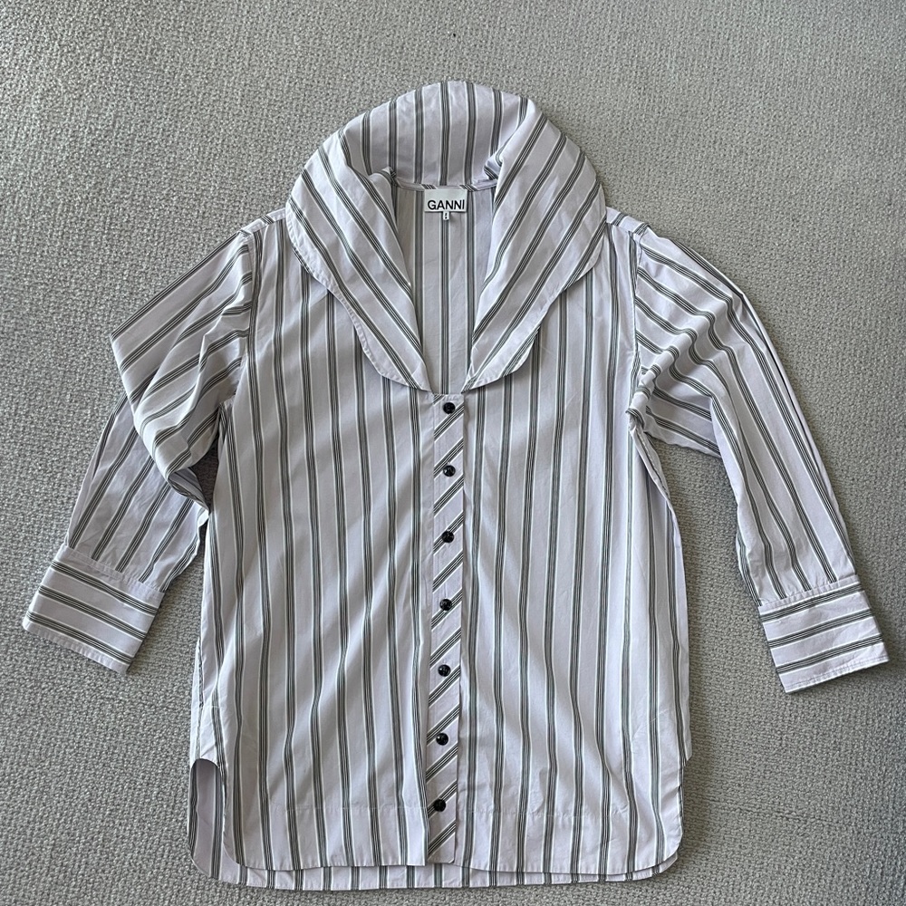Ganni Striped Oversized Button Down